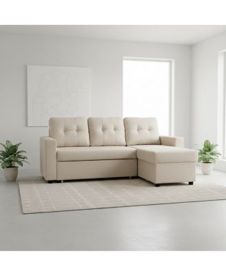 Convertible L-Shaped Sleeper Sofa Bed for Small Spaces
