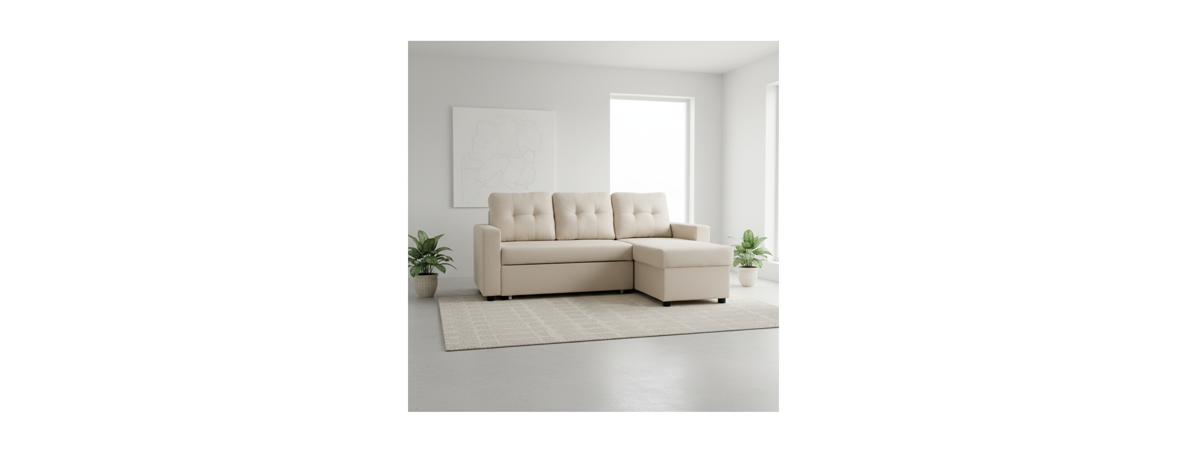 Streamdale Furniture Convertible L-Shaped Sleeper Sofa Bed for Small Spaces