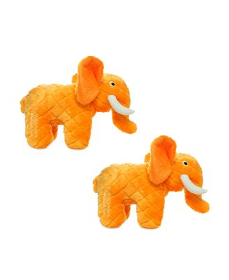 Safari Elephant 2 Pack, Durable Plush Squeaky Dog Toy