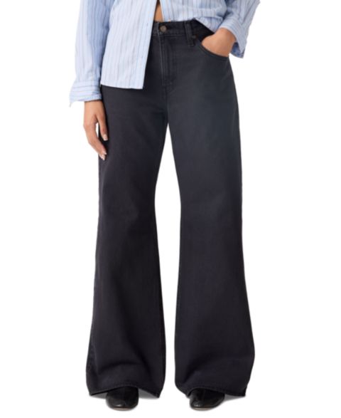 Женские джинсы Levi's Premium Mid-Rise Loose Bootcut, цвет: Чёрный устричный