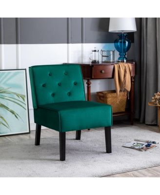 53" 2-Piece Velvet Armless Tufted Accent Chair Set