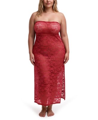 Plus Size Lace Sheer Maxi Chemise