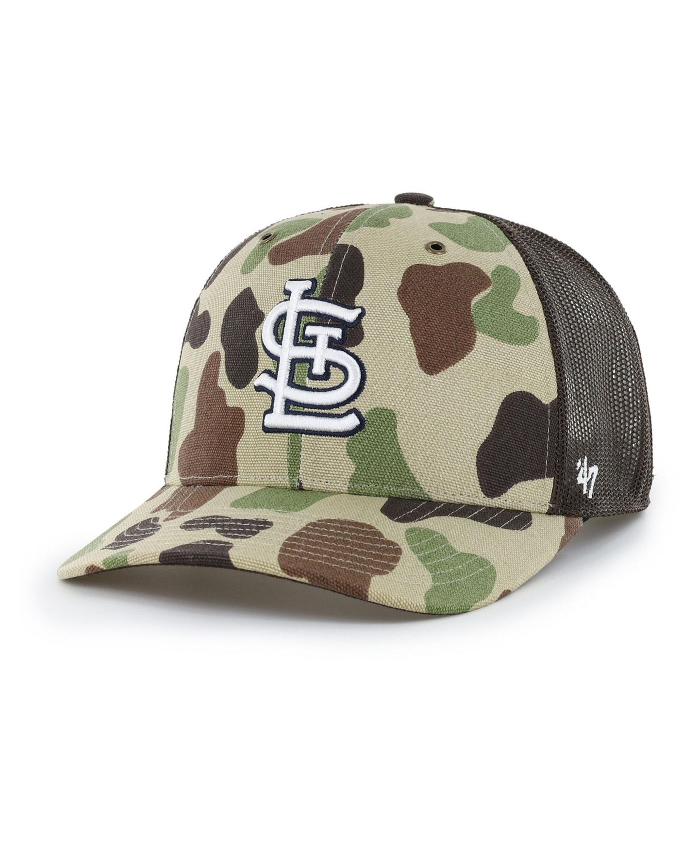 Мужская кепка '47 Brand Camo St. Louis Cardinals Duck Camo Trucker Hat — фото 1