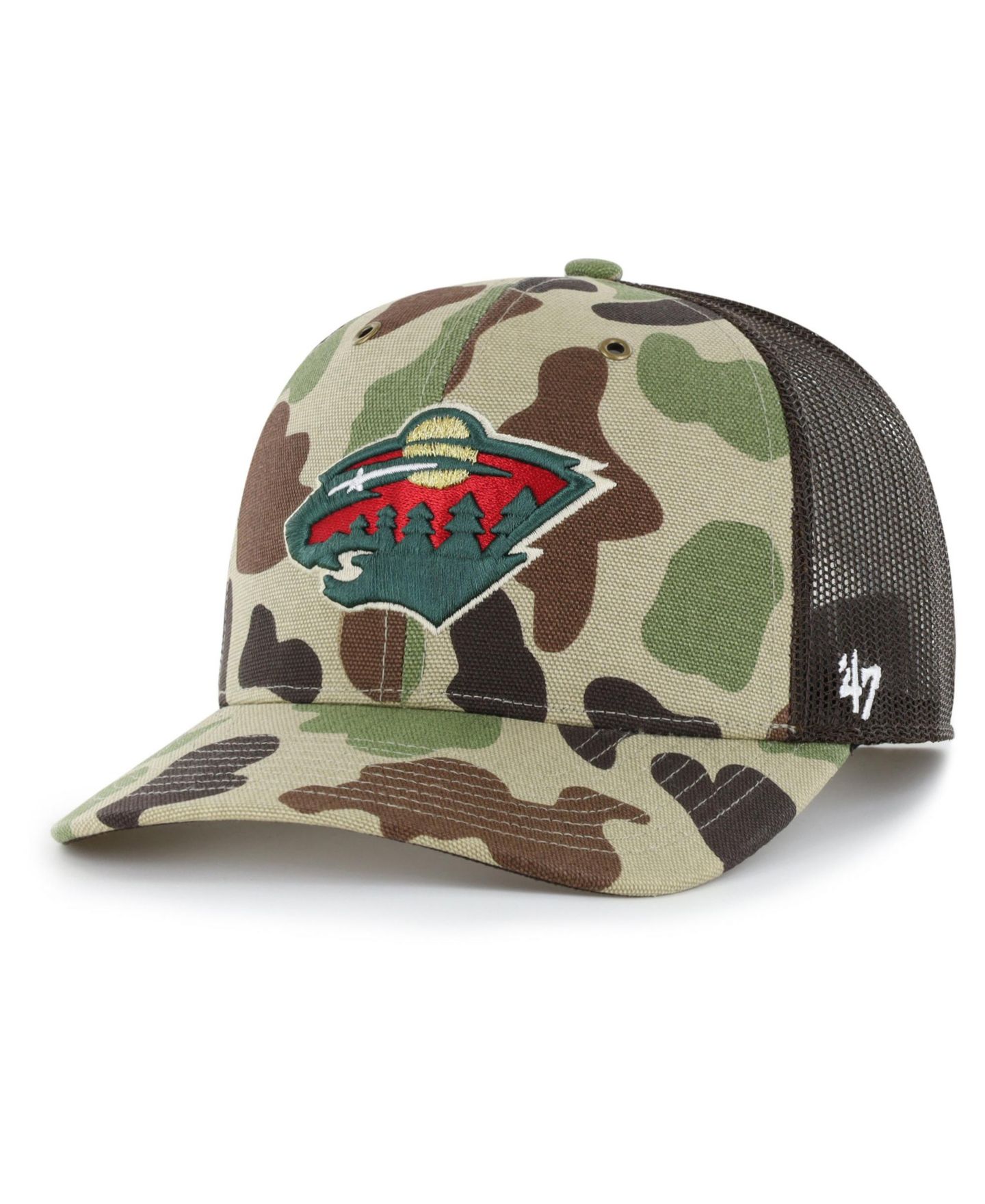 Мужская кепка '47 Brand Camo Minnesota Wild Duck Camo Trucker Hat — фото 1