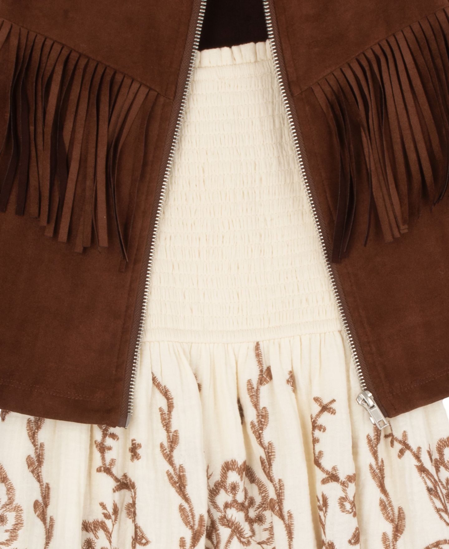 Платья Rare Editions Embroidered Tiered Maxi Dress and Jacket, 2-Piece Set для девочек, цвет: Коричневый — фото 6