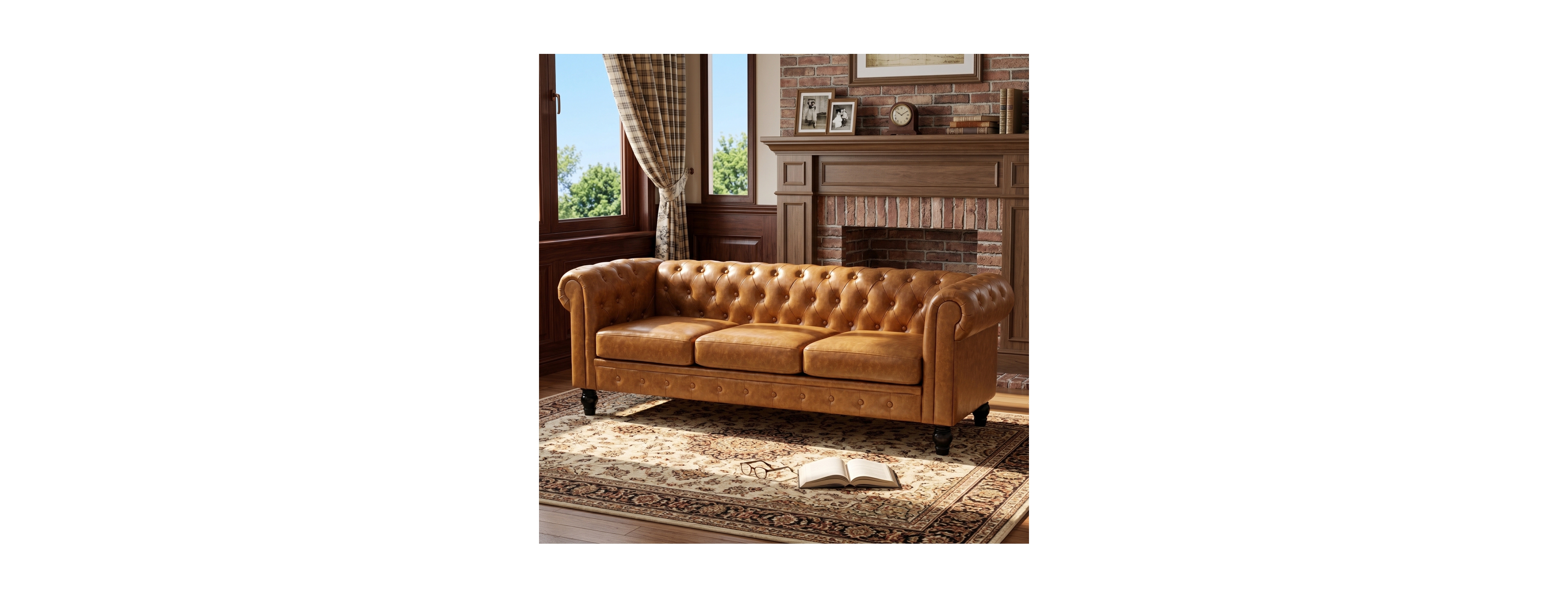 Streamdale Furniture Ergonomic Living Room Sofa with High-Resilient Sponge and Doll Cotton Filling