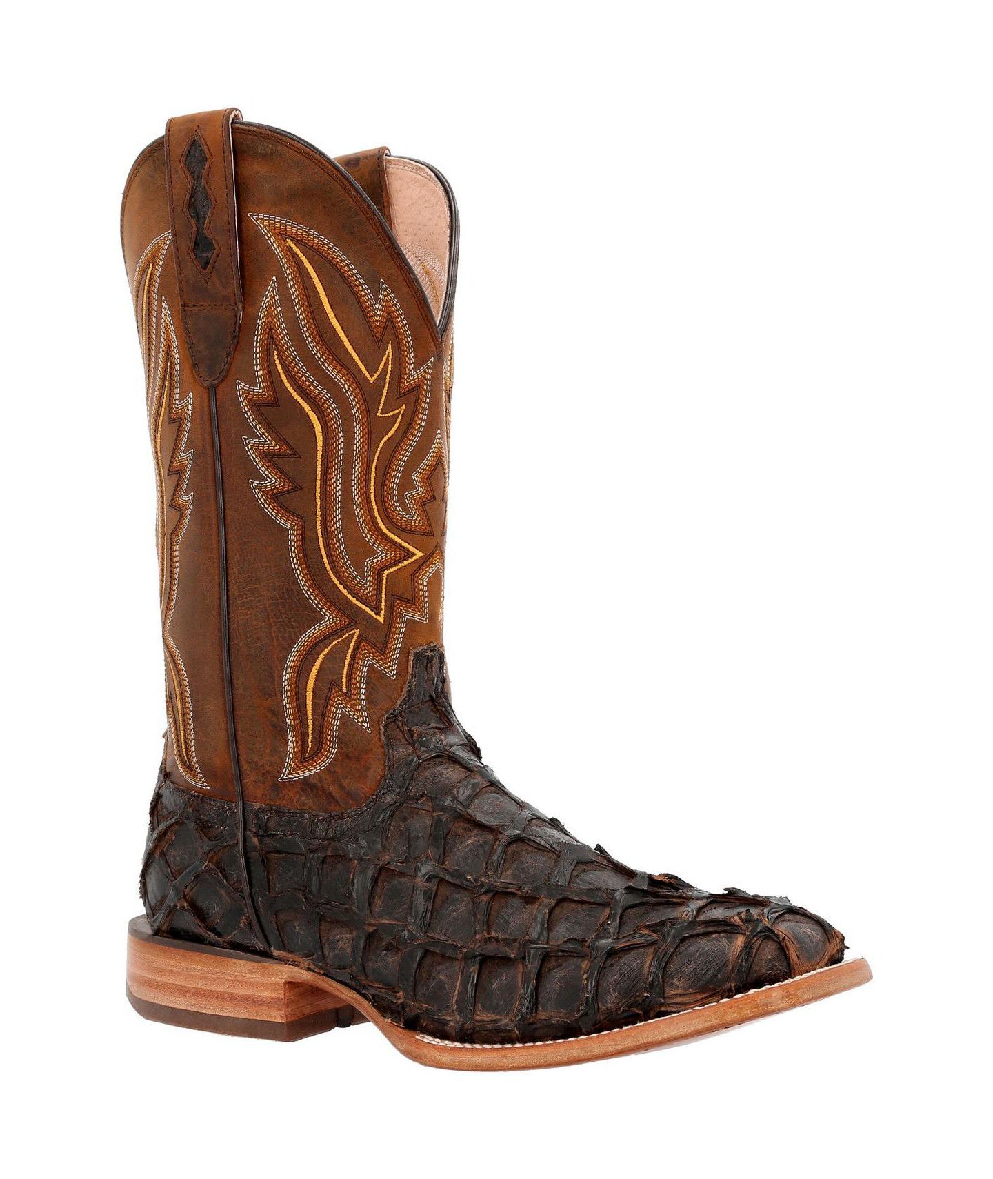 Мужские ботинки Durango Premium Exotics Dark Brown Pirarucu Western Boot, цвет: Тёмный коричневый — фото 9