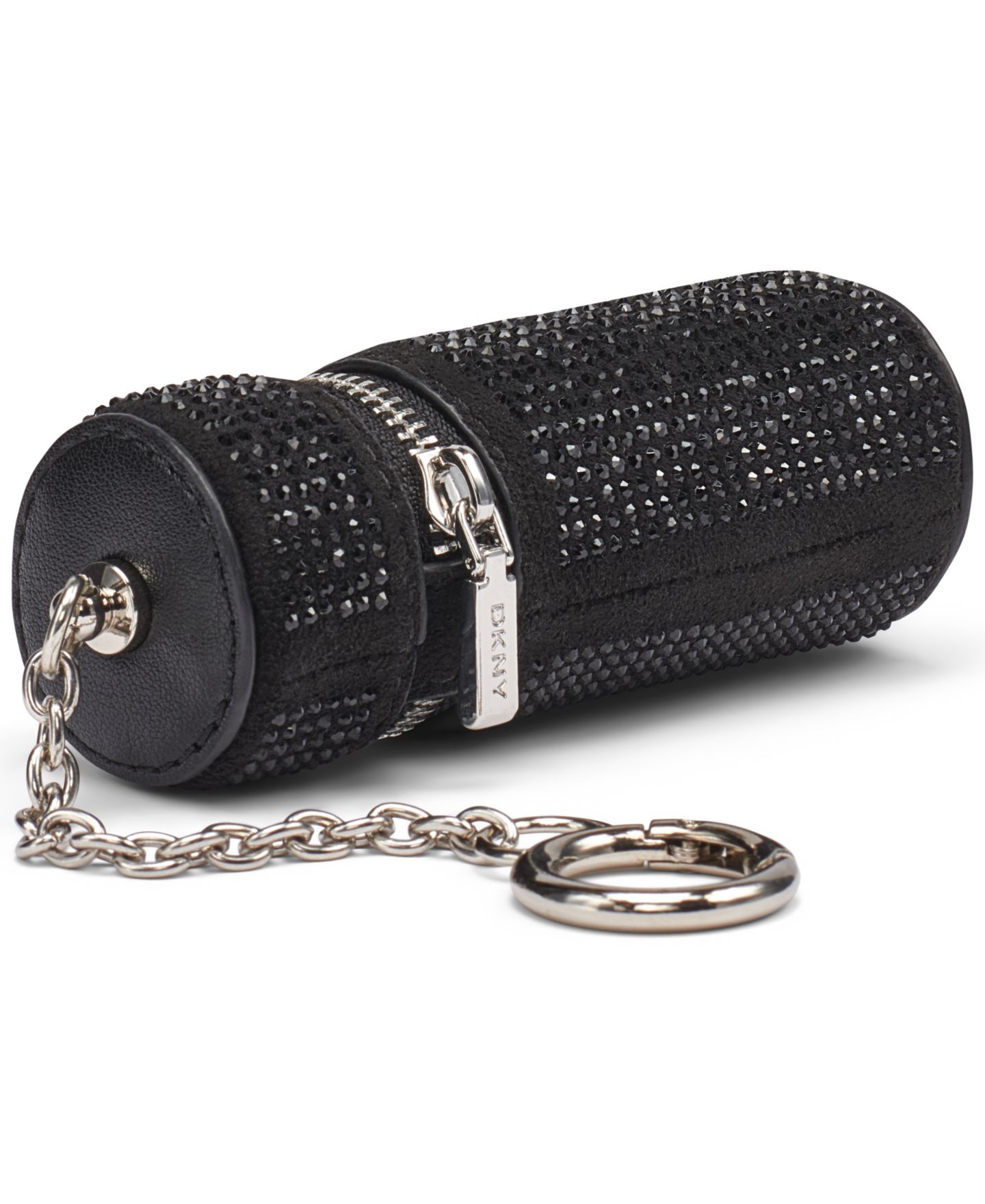 Женский брелок DKNY Bag & Lipstick Rhinestone Embellished Bag Charm, цвет: Чёрный / Серебряный — фото 9