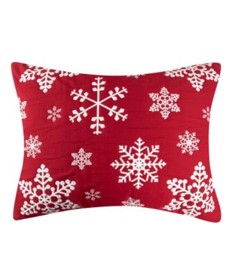 Snowflakes Winter Holiday Pillow Sham, Standard