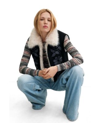 Women's Reversible faux fur vest