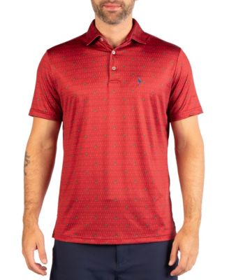 Men's Holiday Performance Martini Glasses Print Polo Shirt