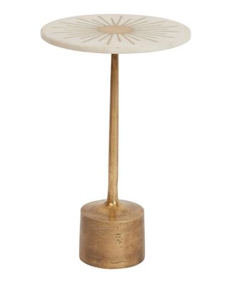 Luxe Aluminum and Marble Martini Table