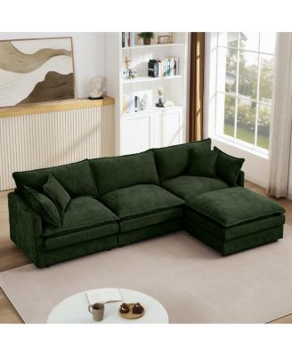 Modular 102" L-Shaped Sectional Sofa with Ottoman