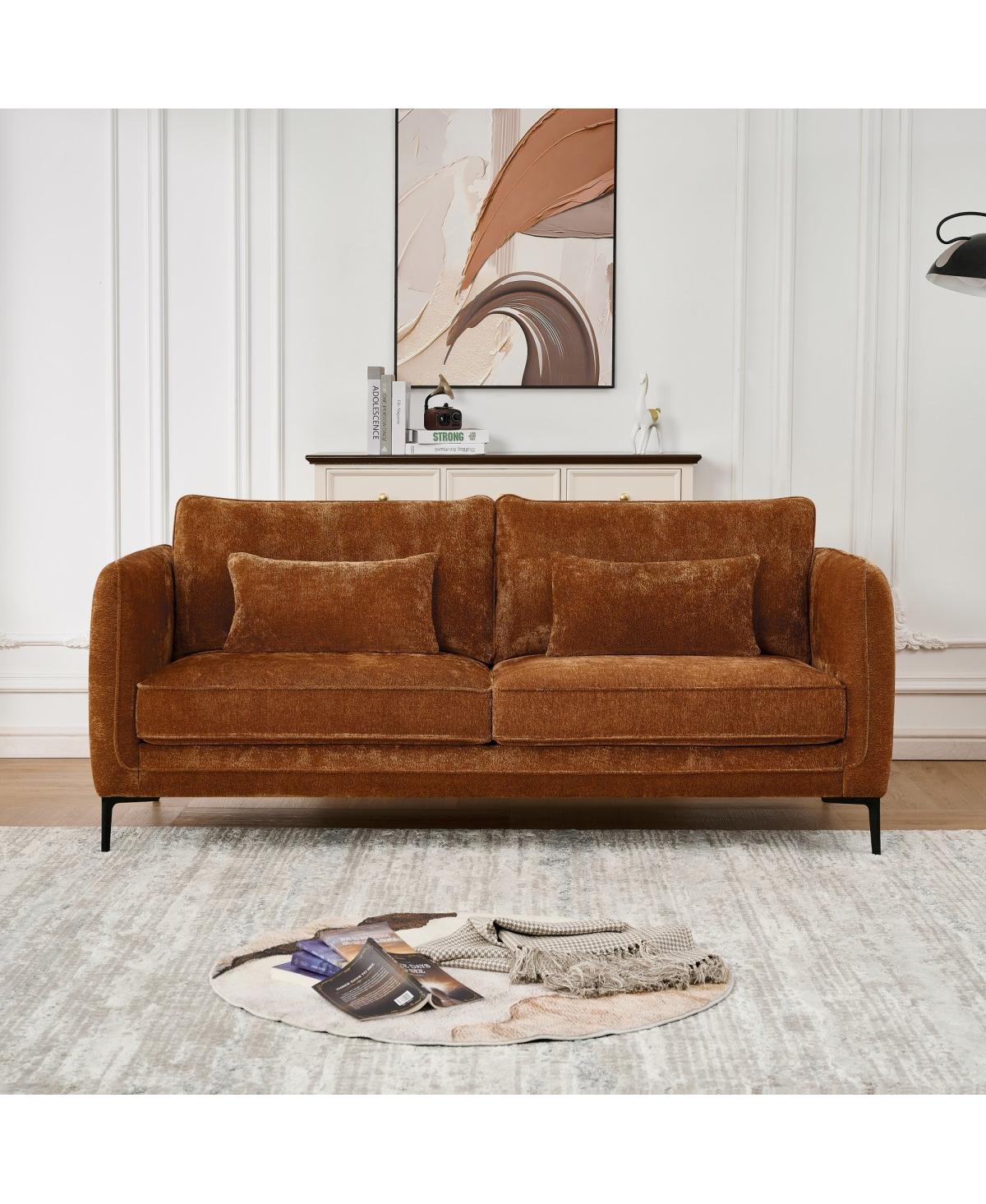 Streamdale Furniture 80" Modern 3-Seater Chenille Sofa with Metal Legs
