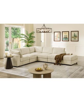 Corduroy Reversible Modular Sectional