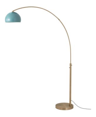 Half Dome 92"H 1-Light Arc Lamp, Pool Shade, Weathered Brass , Dimmable, for Living Room or Bedroom