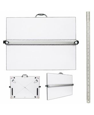 Portable Drafting Board With Parallel Ruler For Architects Artists Engineers Students