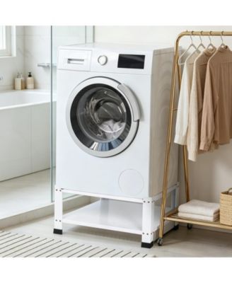 28.3 Inch Carbon Steel Rust-Resistant Anti-Vibration Washer Dryer Pedestal with Storage Shelf