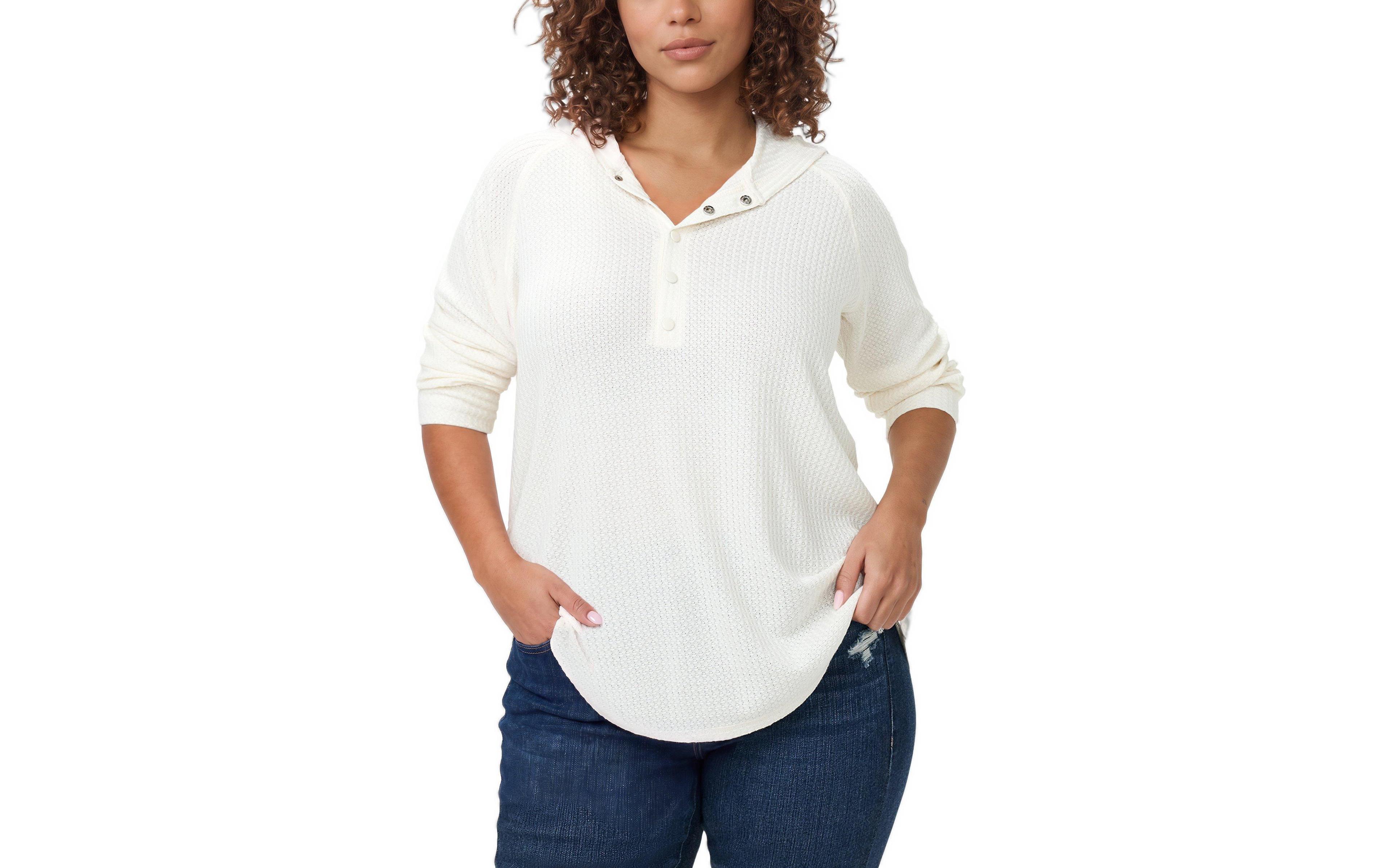 Torrid Plus Waffle Varsity Snap-Button Hoodie