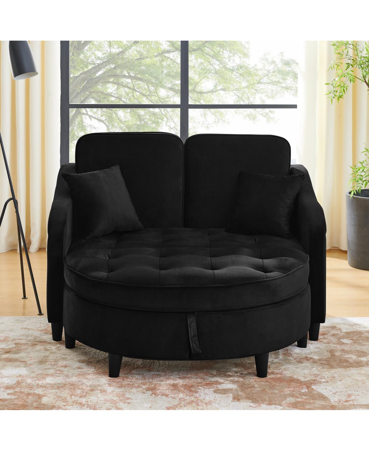 Streamdale Furniture Two-Seater Sofa with Storage Footstool, Usb Charging, and Pillows