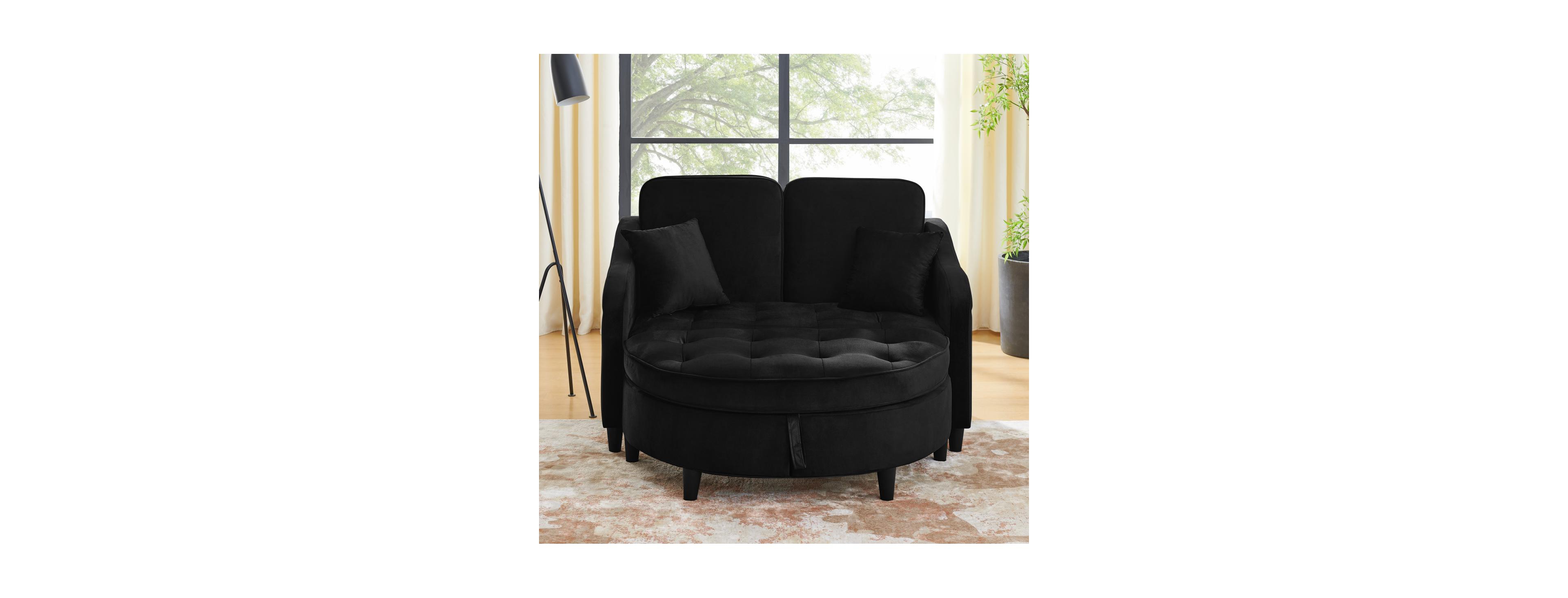 Streamdale Furniture Two-Seater Sofa with Storage Footstool, Usb Charging, and Pillows