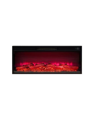  36" Electric Fireplace Insert, Recessed/Wall-Mount with Sound and Heaters