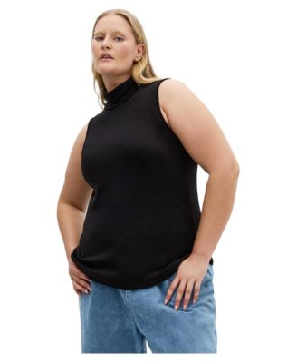 Plus Size Callie Turtleneck Sleeveless Stretch-Knit Top