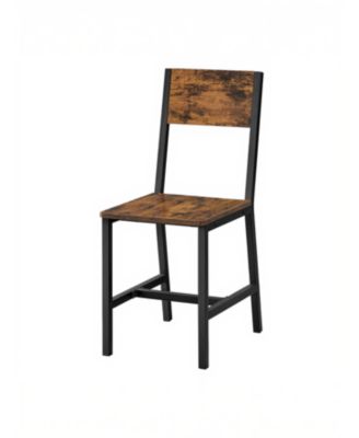 Set of 2 Steel Frame Wood Modern Kitchen Chairs