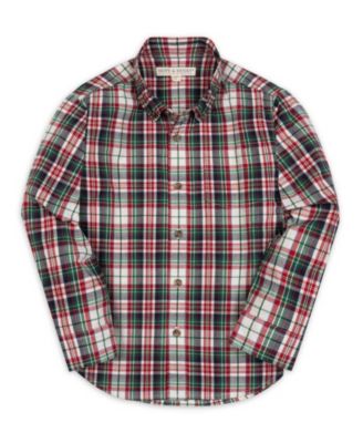 Toddler Boys' 2T-5T Button-Down Organic-Cotton Plaid Long-Sleeve Shirt