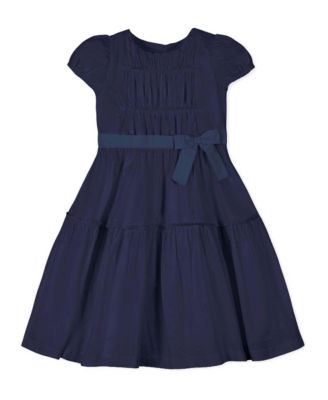 Girls' 4-16 Puff-Sleeve Tiered A-Line Organic Cotton Dress