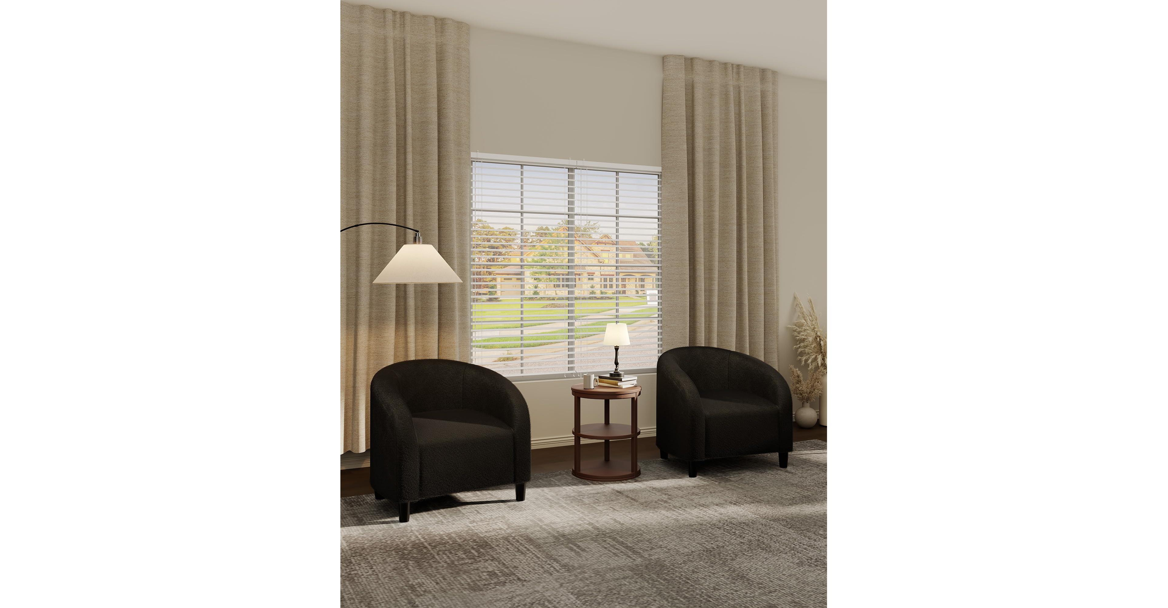 homfan Set of 2 Boucle Barrel Accent Chairs