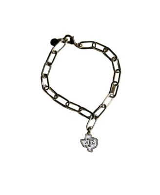 Gold-Tone Texas A&M University Paper Clip Chain Charm Bracelet