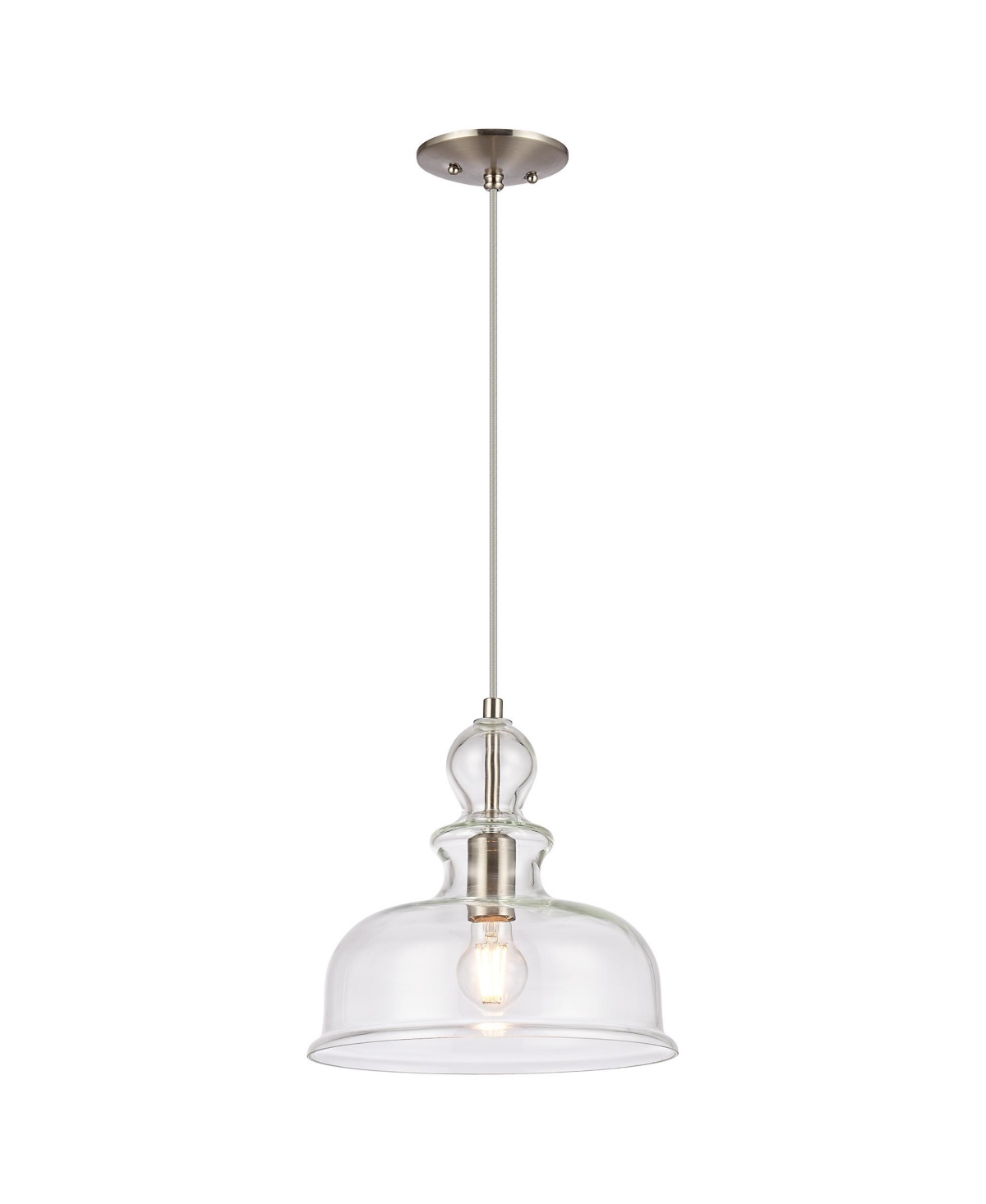 Parrot Uncle Transitional Bell Glass 1 Light Adjustable Pendant Light for Kitchen Island and Dining Room - Clear