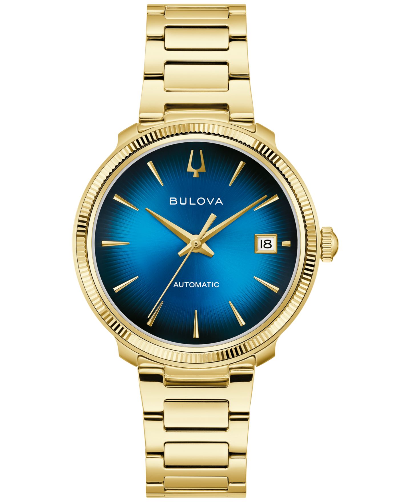 Мужские часы Bulova Automatic Disco Sapphire Crystal Gold-Tone Stainless Steel Bracelet Watch 38mm — фото 1
