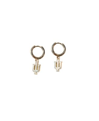 Indiana University Trident Huggie Earrings