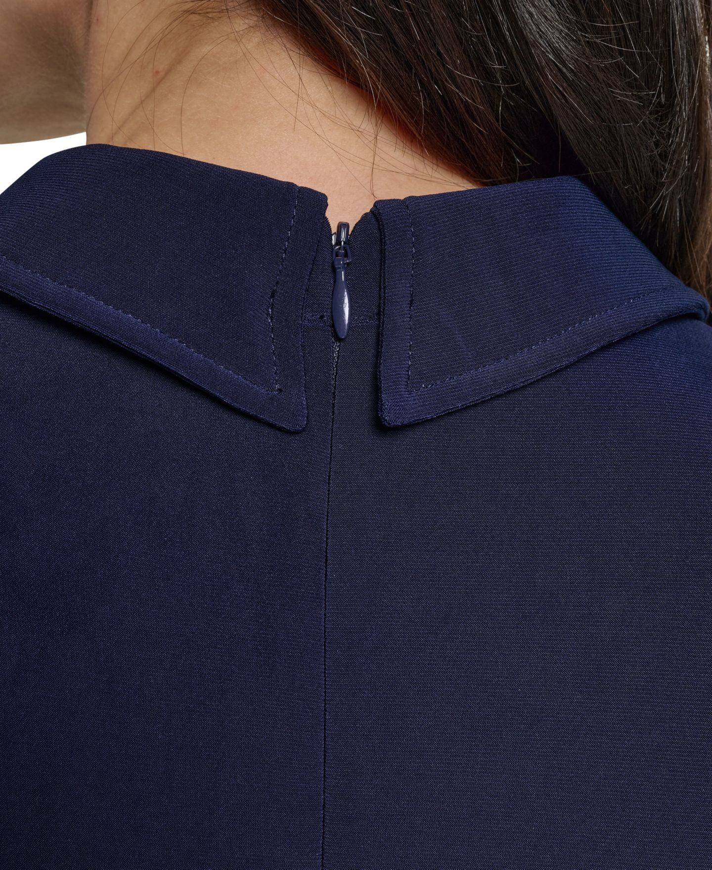 Женское платье Jessica Howard Petite Ruched Shirt Collar Long-Sleeve A-Line Midi, цвет: Тёмно-синий — фото 4