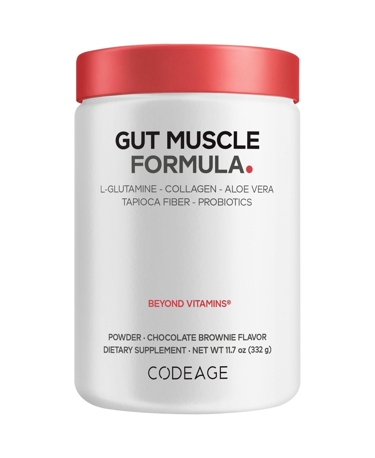 Codeage Gut Muscle Formula, L-Glutamine, Bovine Collagen, Probiotic, Tapioca Fiber, Aloe Vera, 11.7 Ounce