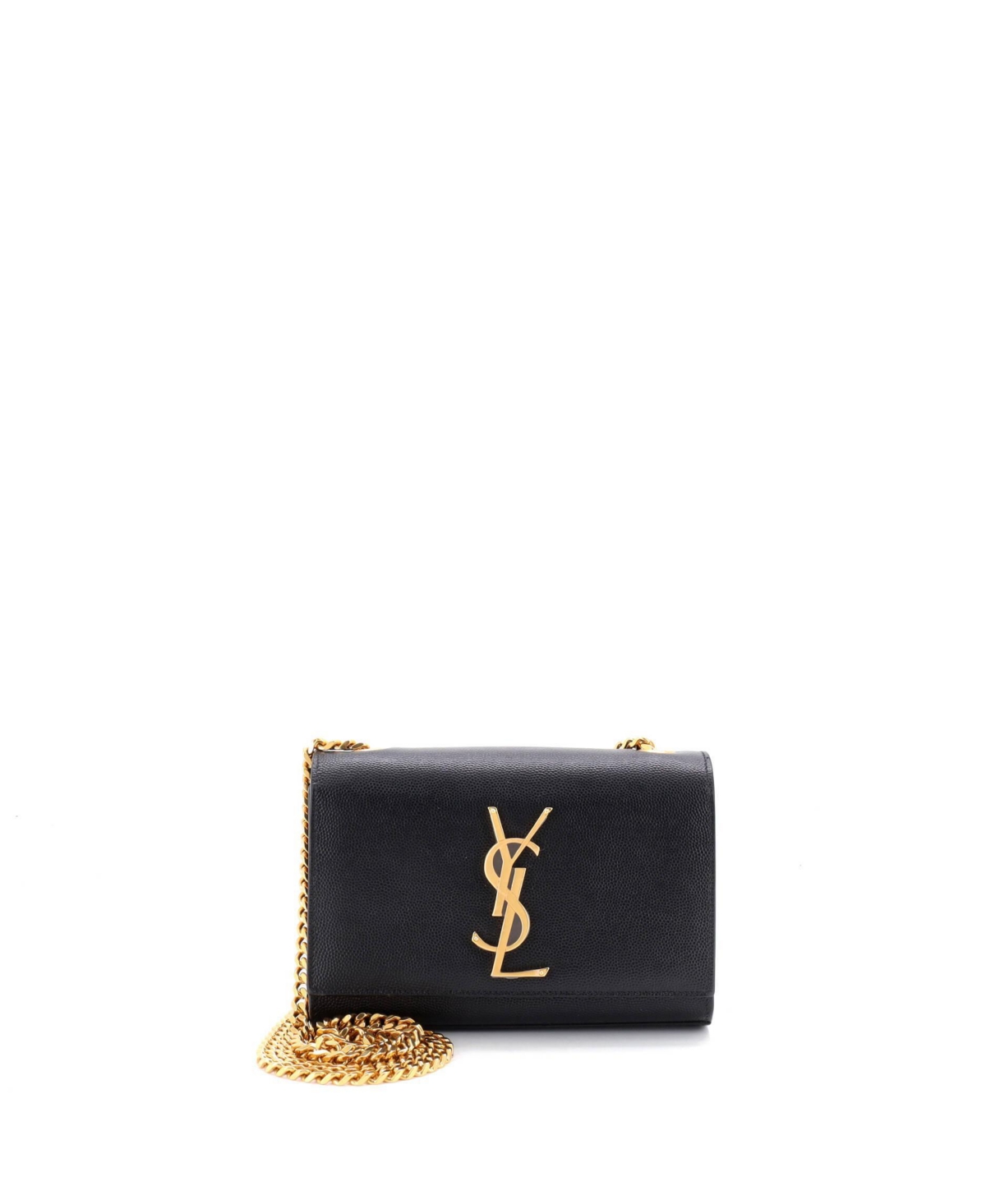 Pre-Owned Saint Laurent Small Classic Monogram Crossbody Bag Grainy Leather - Black