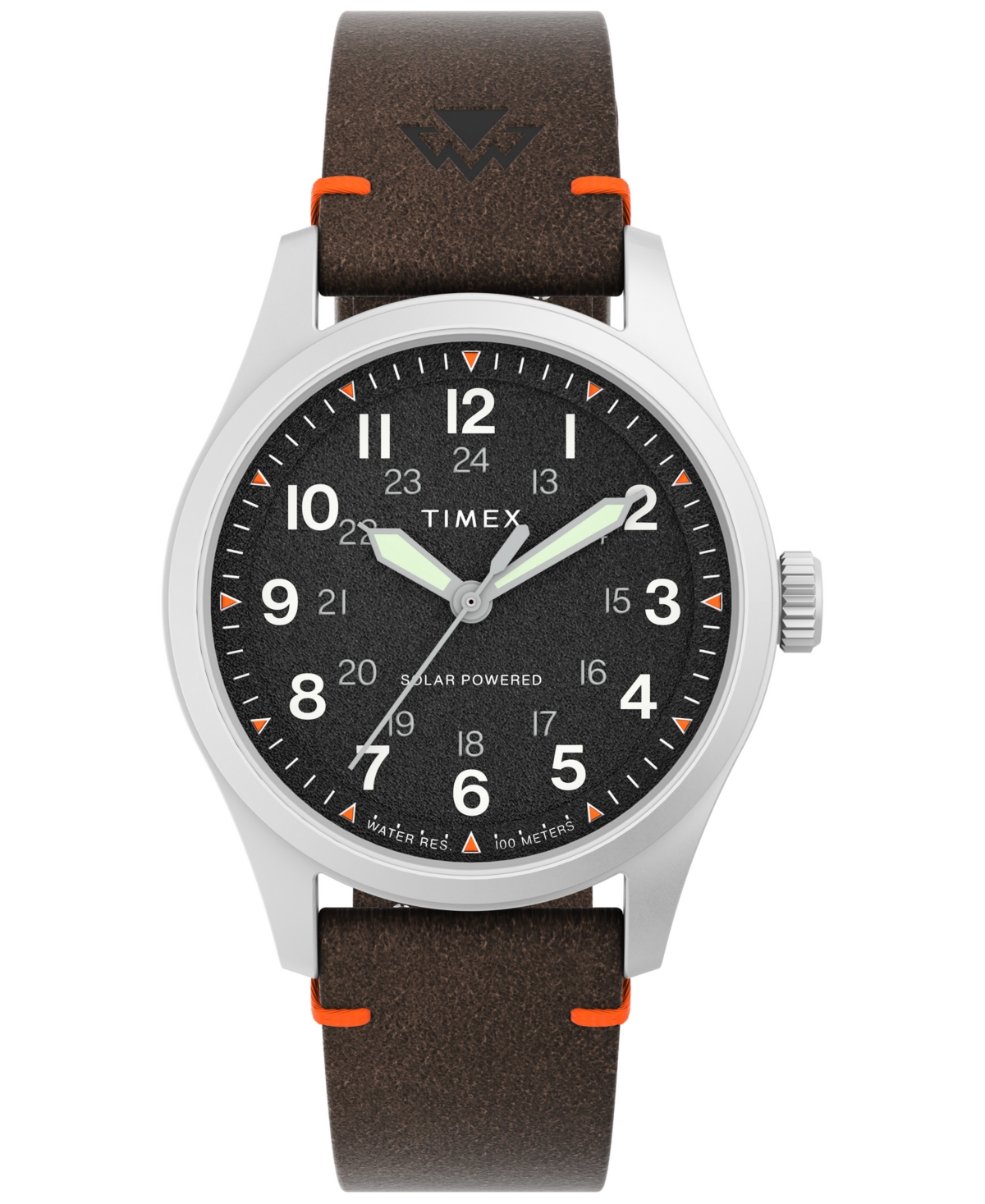 Timex Men's Expedition Field Solar Brown Leather Watch 36mm
