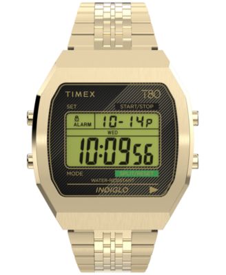Unisex Quartz Digital T80 Steel Gold-Tone Stainless Steel Watch 36mm
