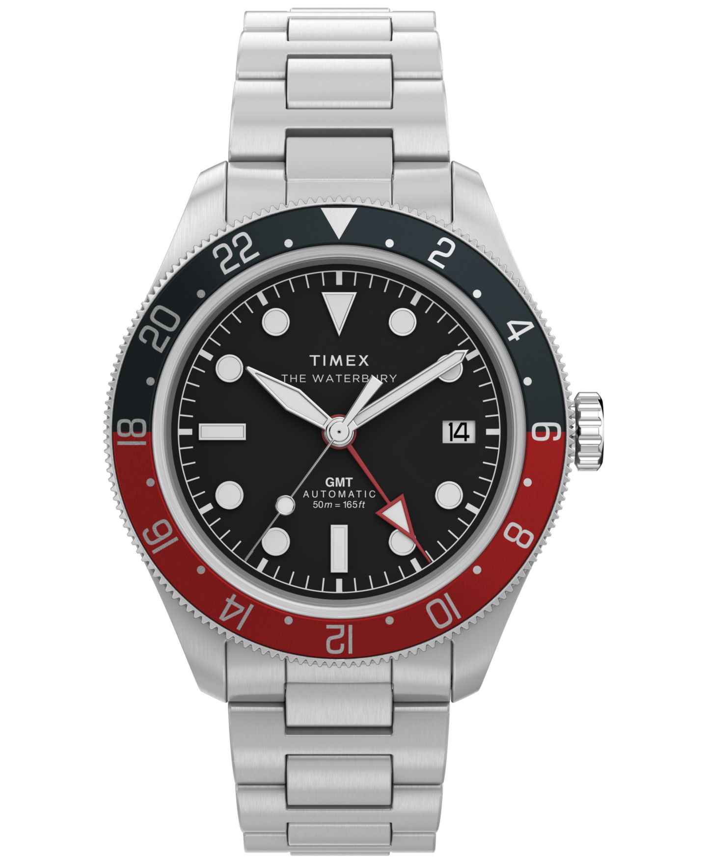 Мужские часы Timex Automatic Silver-Tone Stainless Steel 41.5mm — фото 1