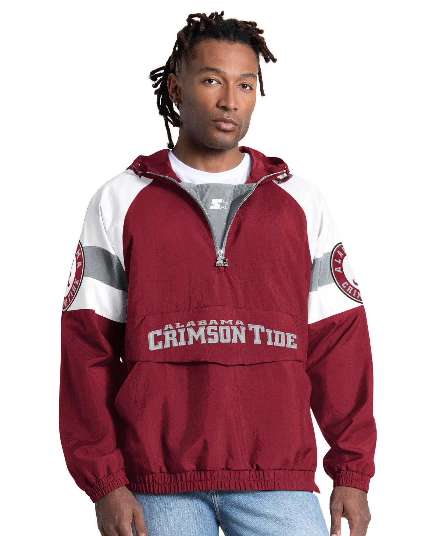 Мужская куртка Starter Crimson Alabama Crimson Tide Street Cut Half-Zip — фото 1