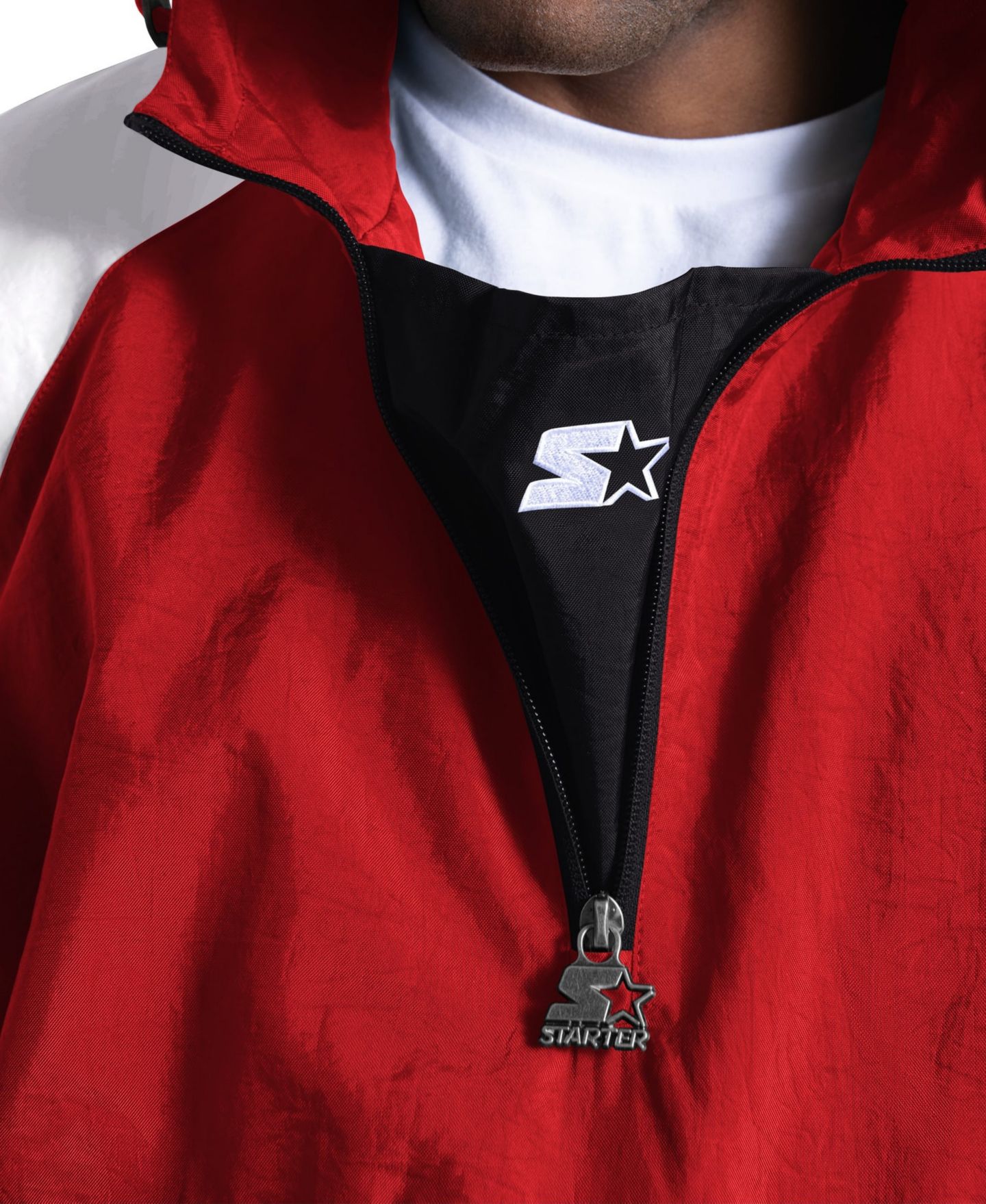 Мужская куртка Starter Red Wisconsin Badgers Street Cut Half-Zip — фото 2