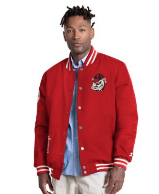 Men's Red Georgia Bulldogs Spectator Varsity Full Snap Jacket