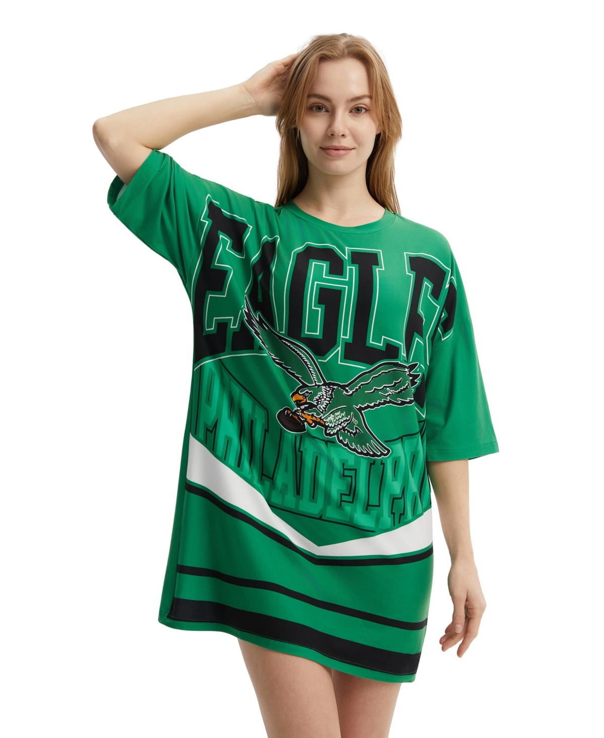 Concepts Sport Women's Kelly Green Philadelphia Eagles Mosaic Knit Nightdress