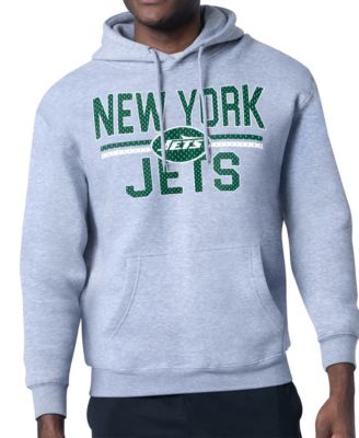 Men's and Women's Heather Gray New York Jets Team Mesh Print Graphic Tri-Blend Pullover Hoodie