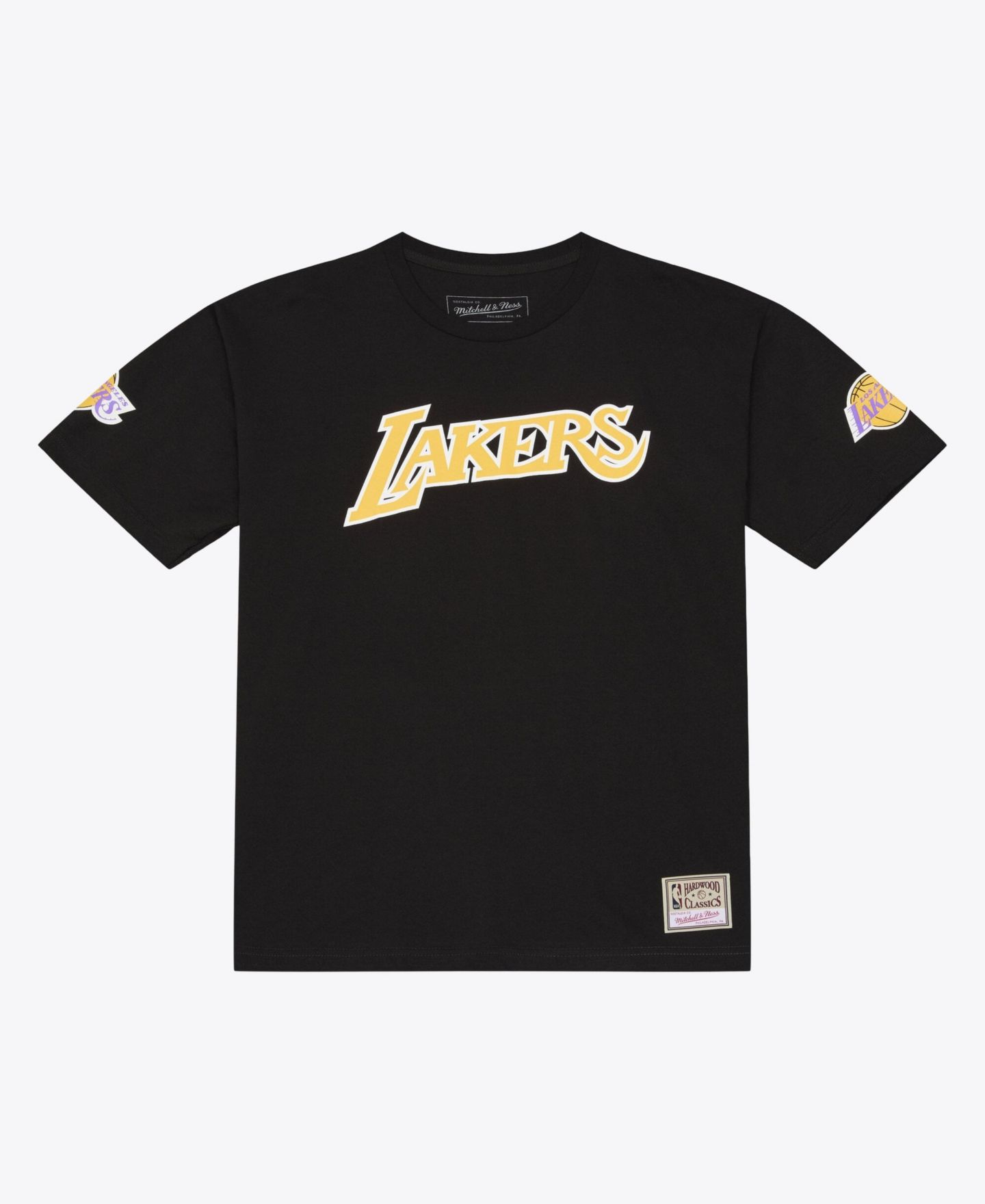 Мужская футболка Mitchell & Ness Jerry West Black Los Angeles Lakers Hardwood Classics Name Number Classic — фото 2
