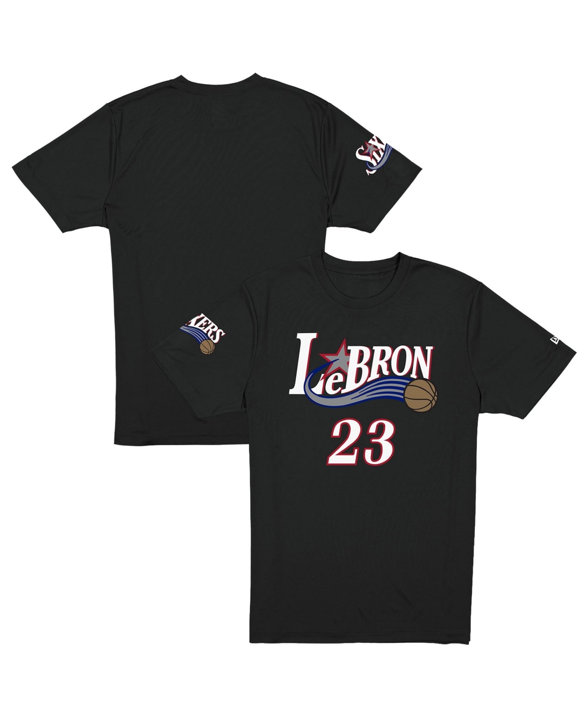 New Era Men's LeBron James Black Philadelphia 76ers T-Shirt - Black