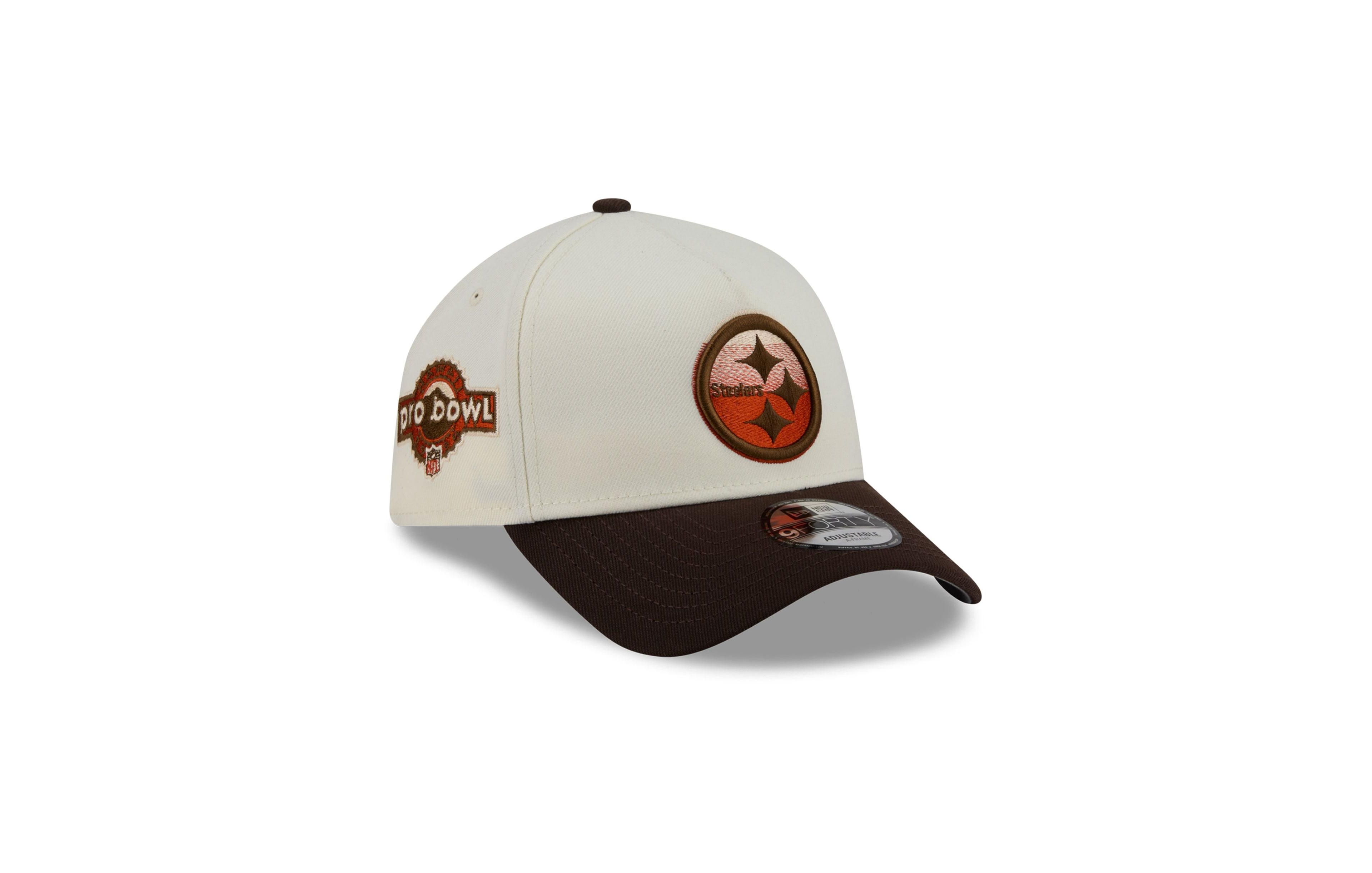 New Era Men's Cream/Brown Pittsburgh Steelers Pumpkin Spice A-Frame 9FORTY Adjustable Hat