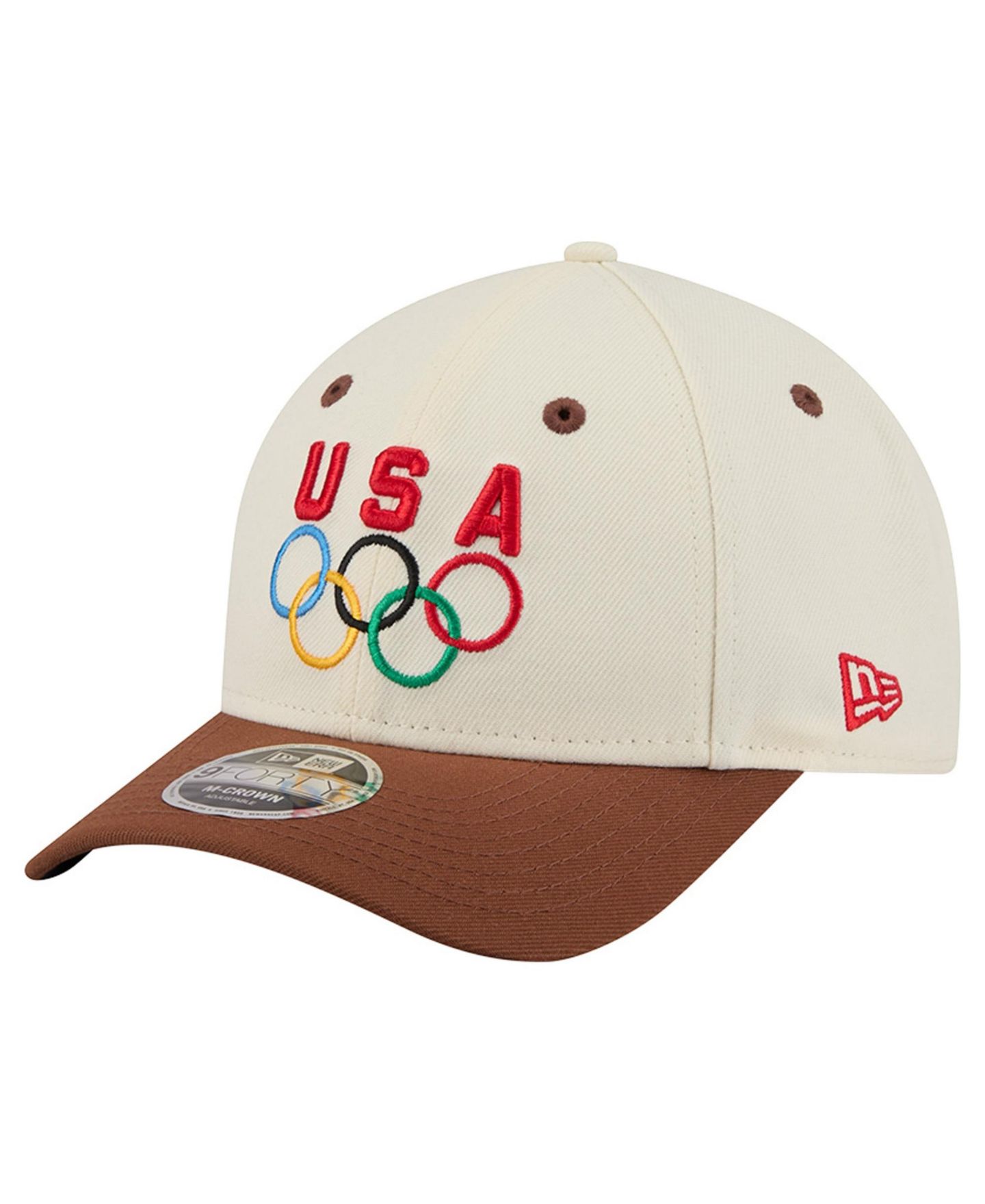 Мужская кепка New Era Cream/Brown 9FORTY M-Crown Adjustable Hat — фото 1